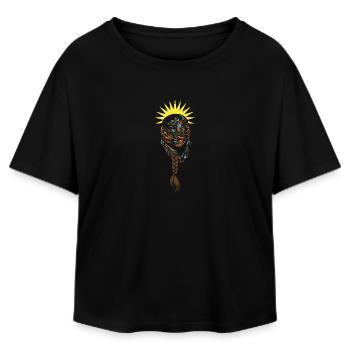 Jin Jiyan Azadi - Women Life Freedom - Relaxed Fit Women's Modal Cotton T-Shirt by Stanley/Stella - black - Front - AI Model Female 172 light (172cm)