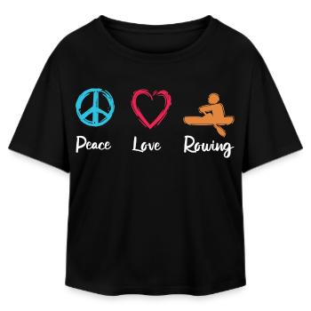 Peace, Love, Rowing - Relaxed Fit Women's Modal Cotton T-Shirt by Stanley/Stella - black - Front - AI Model Female 172 light (172cm)
