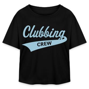 Clubbing crew (Fête / Célébrations / Danse / Bleu ciel) - T-shirt femme coupe décontractée en coton modal Stanley/Stella - noir - Devant - AI Model Female 172 light (172cm)