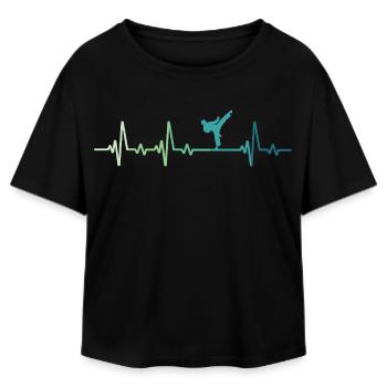 Taekwondo Taekwondo Heartbeat - Relaxed Fit Women's Modal Cotton T-Shirt by Stanley/Stella - black - Front - AI Model Female 172 light (172cm)