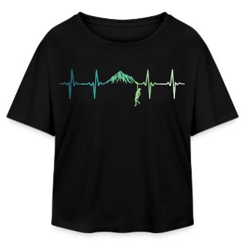 Climbing Heartbeat Climber - Relaxed Fit Women's Modal Cotton T-Shirt by Stanley/Stella - black - Front - AI Model Female 172 light (172cm)