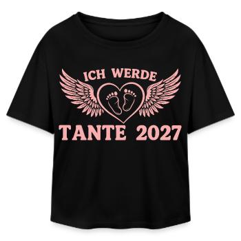 Ich werde Tante 2027 Schwangerschaft Ankündigen - Relaxed Fit Frauen Modal Cotton T-Shirt von Stanley/Stella - Schwarz - Vorne - AI Model Female 172 light (172cm)