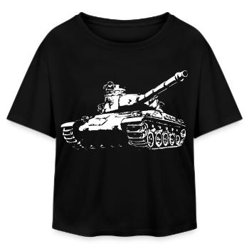 AMX 30 white - Relaxed Fit Women's Modal Cotton T-Shirt by Stanley/Stella - black - Front - AI Model Female 172 light (172cm)