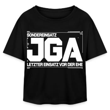  Sondereinsatz JGA – Letzter Einsatz vor der Ehe - Relaxed Fit Frauen Modal Cotton T-Shirt von Stanley/Stella - Schwarz - Vorne - AI Model Female 172 light (172cm)