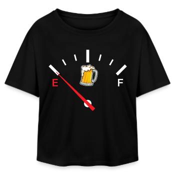 Fun Fuel for Beer Bier Lustiges Design - Relaxed Fit Frauen Modal Cotton T-Shirt von Stanley/Stella - Schwarz - Vorne - AI Model Female 172 light (172cm)