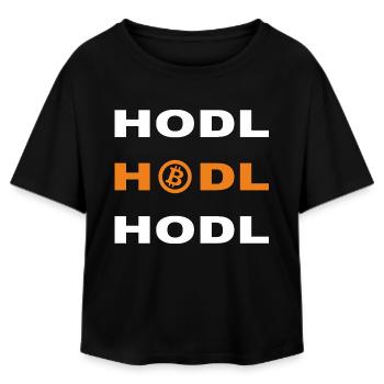 Bitcoin - Hodl Hodl Hodl - Relaxed Fit Frauen Modal Cotton T-Shirt von Stanley/Stella - Schwarz - Vorne - AI Model Female 172 light (172cm)