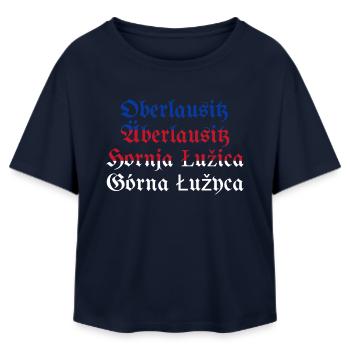 Upper Lusatia with Sorbian flag blue-red-white - Relaxed Fit Women's Modal Cotton T-Shirt by Stanley/Stella - navy - Front - AI Model Female 172 light (172cm)