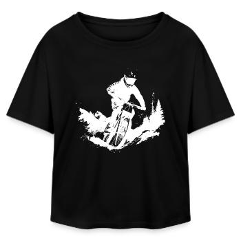 Mountain bikers - Relaxed Fit Women's Modal Cotton T-Shirt by Stanley/Stella - black - Front - AI Model Female 172 light (172cm)