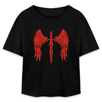 épée ailée rouge - T-shirt femme coupe décontractée en coton modal Stanley/Stella - noir - Devant - AI Model Female 172 light (172cm)