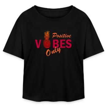 Nur positive Vibes - Relaxed Fit Frauen Modal Cotton T-Shirt von Stanley/Stella - Schwarz - Vorne - AI Model Female 172 light (172cm)