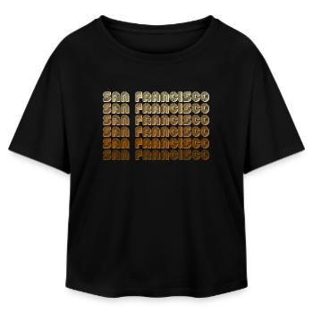 San Francisco Gradient Repeats - Relaxed Fit Frauen Modal Cotton T-Shirt von Stanley/Stella - Schwarz - Vorne - AI Model Female 172 light (172cm)