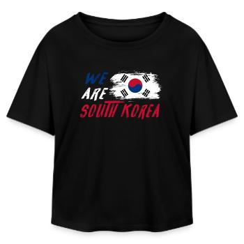 We are South Korea - Relaxed Fit Women's Modal Cotton T-Shirt by Stanley/Stella - black - Front - AI Model Female 172 light (172cm)