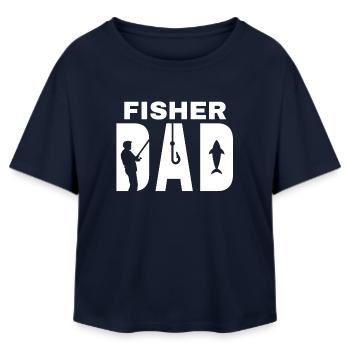 fishing, fisherman, fishing fan - Relaxed Fit Women's Modal Cotton T-Shirt by Stanley/Stella - navy - Front - AI Model Female 172 light (172cm)