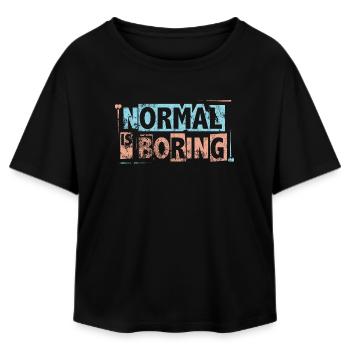 Normal Is Boring - Autism Awareness Puzzle Pieces - Relaxed Fit Women's Modal Cotton T-Shirt by Stanley/Stella - black - Front - AI Model Female 172 light (172cm)