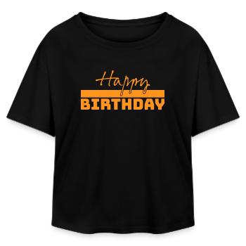 Tshirt joyeux anniversaire - T-shirt femme coupe décontractée en coton modal Stanley/Stella - noir - Devant - AI Model Female 172 light (172cm)