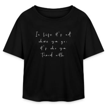 Dans la vie, ce n’est pas où vous allez, c’est qui vous voyagez - T-shirt femme coupe décontractée en coton modal Stanley/Stella - noir - Devant - AI Model Female 172 light (172cm)