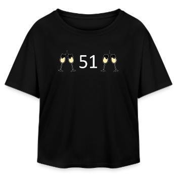 51.Geburtstag 51 Jahre Jubiläum 51 Zahl 51 weiß - Relaxed Fit Frauen Modal Cotton T-Shirt von Stanley/Stella - Schwarz - Vorne - AI Model Female 172 light (172cm)