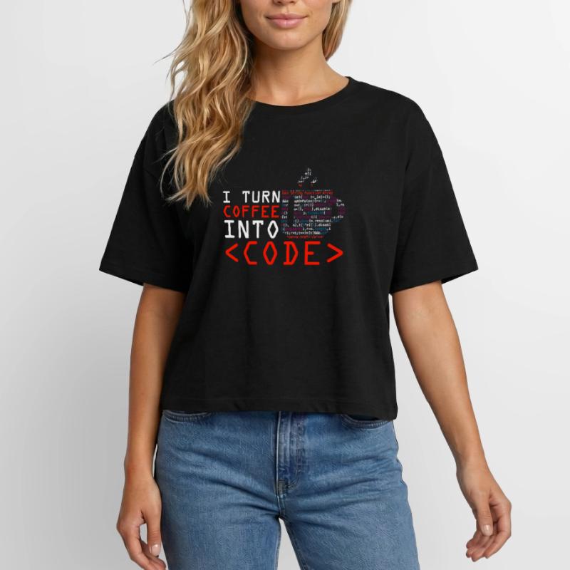 Les programmeurs génèrent du code à partir de café T-shirt femme coupe décontractée en coton modal Stanley/Stella