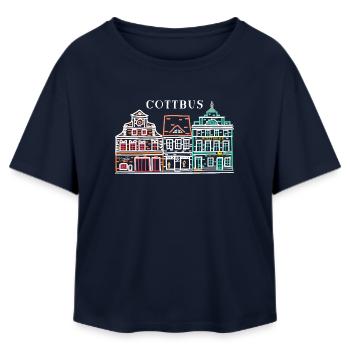 Cottbus Altmarkt, tout simplement magnifique ! Brandebourg - T-shirt femme coupe décontractée en coton modal Stanley/Stella - marine - Devant - AI Model Female 172 light (172cm)