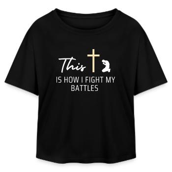 This is how I fight my battles. - Relaxed Fit Women's Modal Cotton T-Shirt by Stanley/Stella - black - Front - AI Model Female 172 light (172cm)