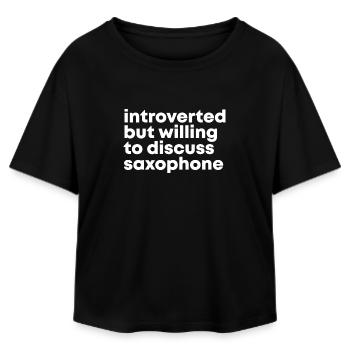 saxophone - T-shirt femme coupe décontractée en coton modal Stanley/Stella - noir - Devant - AI Model Female 172 light (172cm)