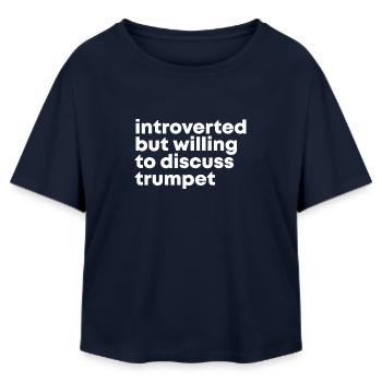 Trompete - Relaxed Fit Frauen Modal Cotton T-Shirt von Stanley/Stella - Navy - Vorne - AI Model Female 172 light (172cm)