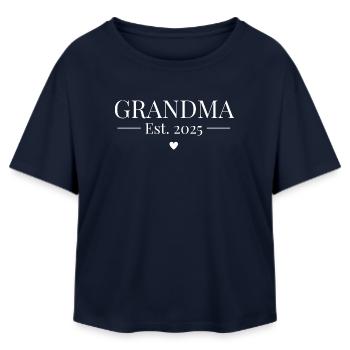 Grand-mère établie 2025 - T-shirt femme coupe décontractée en coton modal Stanley/Stella - marine - Devant - AI Model Female 172 light (172cm)