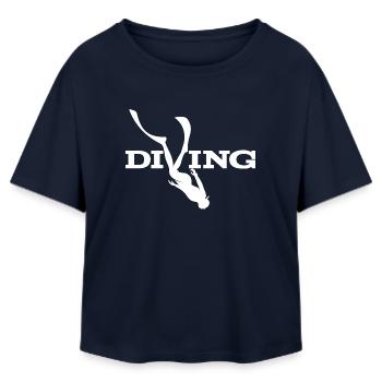 Tauchen Silhouette Splash - Relaxed Fit Frauen Modal Cotton T-Shirt von Stanley/Stella - Navy - Vorne - AI Model Female 172 light (172cm)