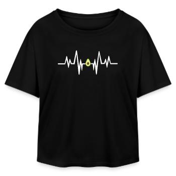 Avocado heartbeat - Relaxed Fit Women's Modal Cotton T-Shirt by Stanley/Stella - black - Front - AI Model Female 172 light (172cm)