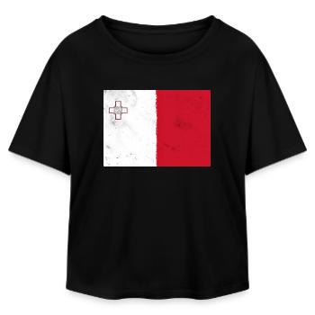 Drapeau de Malte - T-shirt femme coupe décontractée en coton modal Stanley/Stella - noir - Devant - AI Model Female 172 light (172cm)
