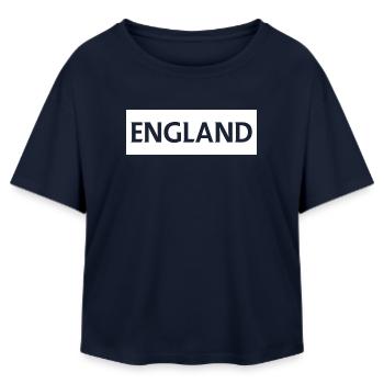 Enchanting English Landscape Motifs - Relaxed Fit Women's Modal Cotton T-Shirt by Stanley/Stella - navy - Front - AI Model Female 172 light (172cm)