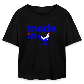 Made in France - T-shirt femme coupe décontractée en coton modal Stanley/Stella - noir - Devant - AI Model Female 172 light (172cm)