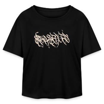 Urban Strasbourg Graffiti T-Shirt - Relaxed Fit Women's Modal Cotton T-Shirt by Stanley/Stella - black - Front - AI Model Female 172 light (172cm)