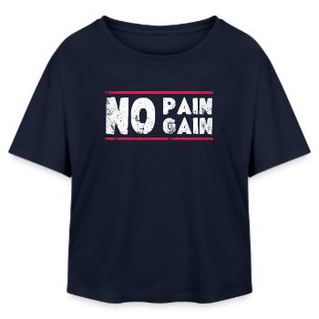 Pas de douleur, pas de gain – Conception de motivation pour le fitness - T-shirt femme coupe décontractée en coton modal Stanley/Stella - marine - Devant - AI Model Female 172 light (172cm)