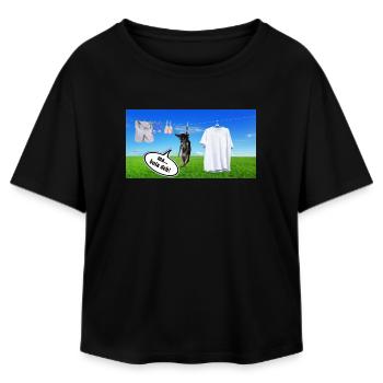 Welpe hängend zum Abhängen - Relaxed Fit Frauen Modal Cotton T-Shirt von Stanley/Stella - Schwarz - Vorne - AI Model Female 172 light (172cm)