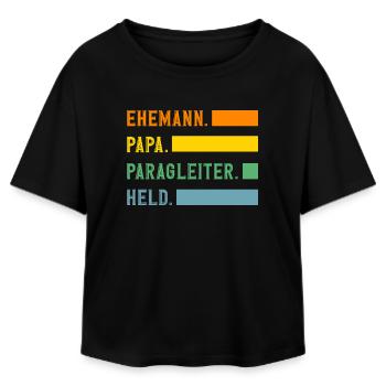 mari papa parapente aventure parapente - T-shirt femme coupe décontractée en coton modal Stanley/Stella - noir - Devant - AI Model Female 172 light (172cm)