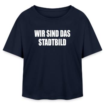 We are the cityscape - Relaxed Fit Women's Modal Cotton T-Shirt by Stanley/Stella - navy - Front - AI Model Female 172 light (172cm)
