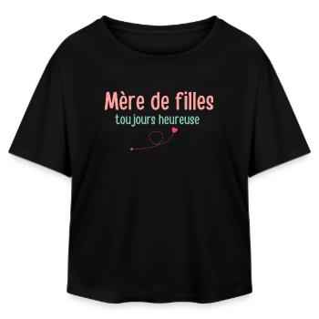 Mutter von Töchtern immer glücklich - Relaxed Fit Frauen Modal Cotton T-Shirt von Stanley/Stella - Schwarz - Vorne - AI Model Female 172 light (172cm)