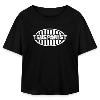 Gift for telephone operator - Relaxed Fit Women's Modal Cotton T-Shirt by Stanley/Stella - black - Front - AI Model Female 172 light (172cm)