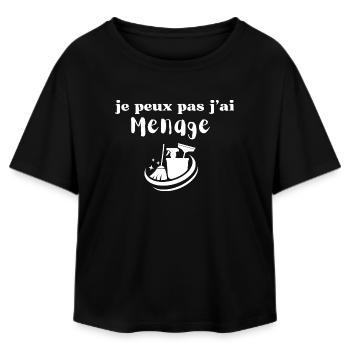 I can't I cleaned - Relaxed Fit Women's Modal Cotton T-Shirt by Stanley/Stella - black - Front - AI Model Female 172 light (172cm)