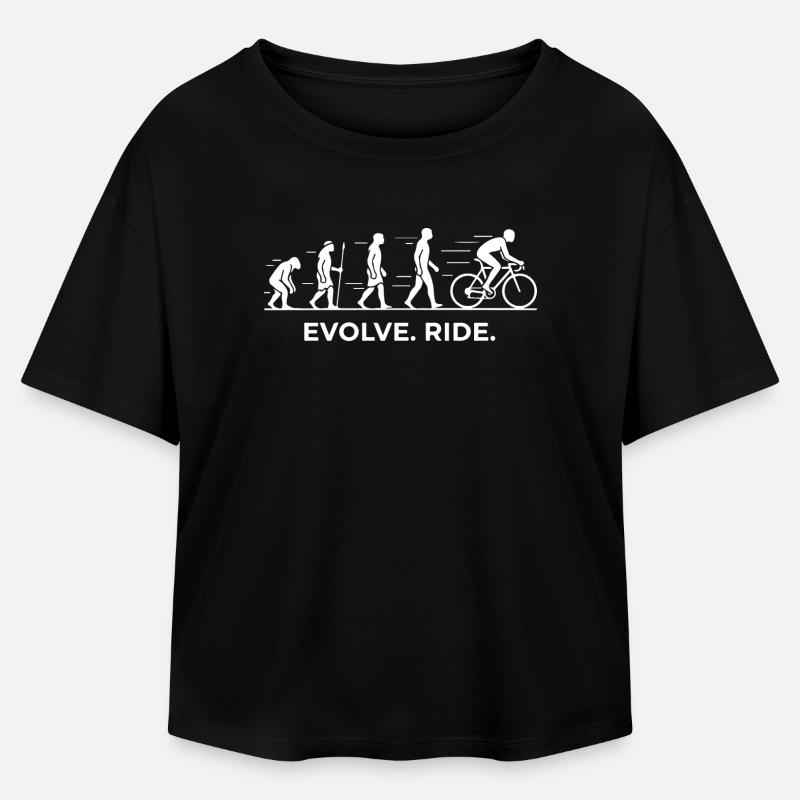 Evolve Ride Cycle Evolution - Relaxed Fit Women's Modal Cotton T-Shirt by Stanley/Stella - black