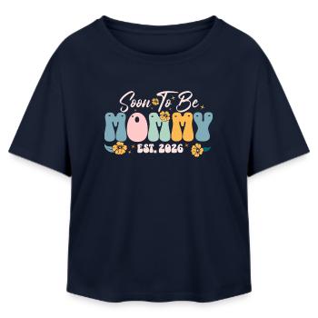 Bald Mama Est 2026 Blumen - Relaxed Fit Frauen Modal Cotton T-Shirt von Stanley/Stella - Navy - Vorne - AI Model Female 172 light (172cm)