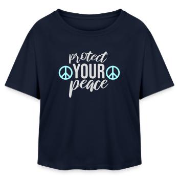 Protect Your Peace Mentale Gesundheit Achtsamkeit - Relaxed Fit Frauen Modal Cotton T-Shirt von Stanley/Stella - Navy - Vorne - AI Model Female 172 light (172cm)