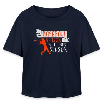 Baseball Season Is The Best Season Fan Spiel Sport - Relaxed Fit Frauen Modal Cotton T-Shirt von Stanley/Stella - Navy - Vorne - AI Model Female 172 light (172cm)
