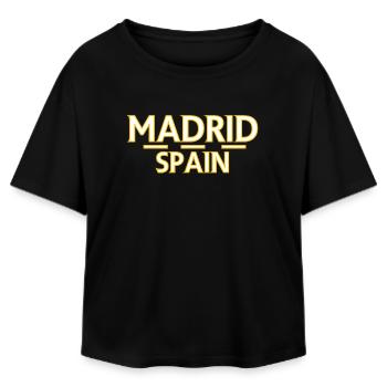 Madrid – Spain - Relaxed Fit Women's Modal Cotton T-Shirt by Stanley/Stella - black - Front - AI Model Female 172 light (172cm)