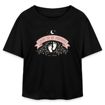 Soon to Be Mommy – Bald Mama Banner - Relaxed Fit Frauen Modal Cotton T-Shirt von Stanley/Stella - Schwarz - Vorne - AI Model Female 172 light (172cm)