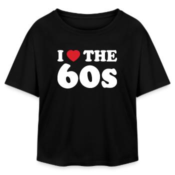 I Love Heart Sixties Retro Typography - Relaxed Fit Women's Modal Cotton T-Shirt by Stanley/Stella - black - Front - AI Model Female 172 light (172cm)