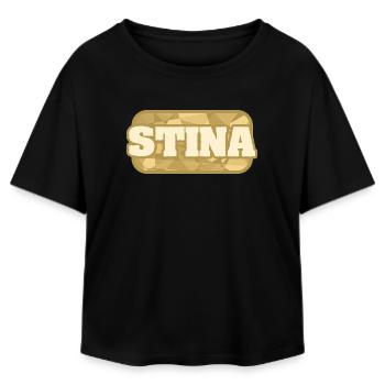 Stina as health - Relaxed Fit Women's Modal Cotton T-Shirt by Stanley/Stella - black - Front - AI Model Female 172 light (172cm)