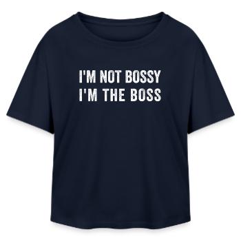 I'm not Bossy. I'm the Bos.s - Relaxed Fit Women's Modal Cotton T-Shirt by Stanley/Stella - navy - Front - AI Model Female 172 light (172cm)