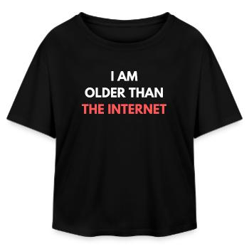 Ich bin älter als das Internet, lustige Sprüche, Zitate. - Relaxed Fit Frauen Modal Cotton T-Shirt von Stanley/Stella - Schwarz - Vorne - AI Model Female 172 light (172cm)